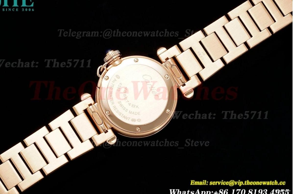 Ladies RG Dial Dia White 30mm AF RG Quartz De Pasha Cartier 0116